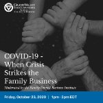 Webinar: COVID-19 - When Crisis Strikes the Family Business on October 23, 2020